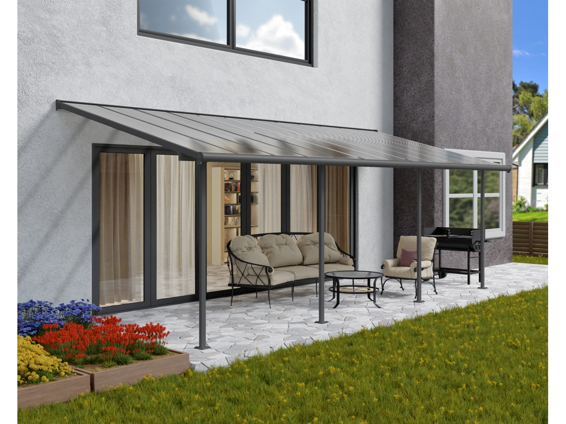 CANOPIA Sierra Pérgola Cubierta para Terraza Aluminio 3X7,30 m Gris