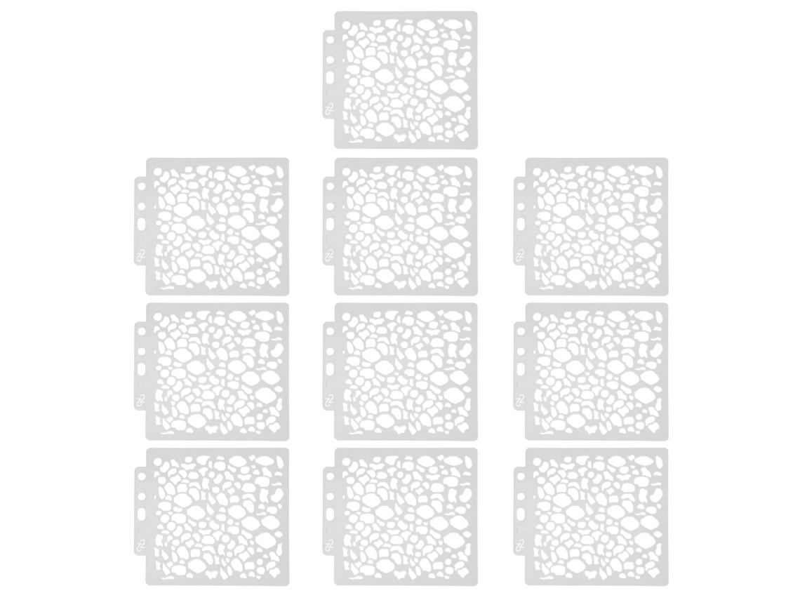 10 Plantillas De Capas Reutilizables 14x12.8cm Pet Hollow Para Pintura Y Estampado S137