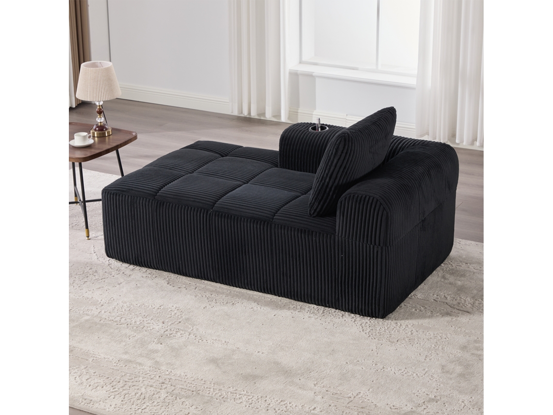 Sofá Reclinable De Terciopelo Con Bolsillos Laterales.