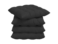 Cojines para asiento, 4 unidades, color negro, 40 x 40 x 6 cm, microfibra HARLANV1