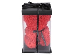 Reserva de regalo de decoración de flores de oso rosa