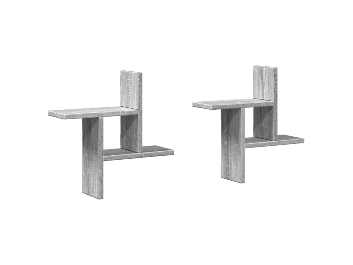 Juego de 2 estantes de pared Derivatives Madera Gris Sonoma MAISON EXCLUSIVE