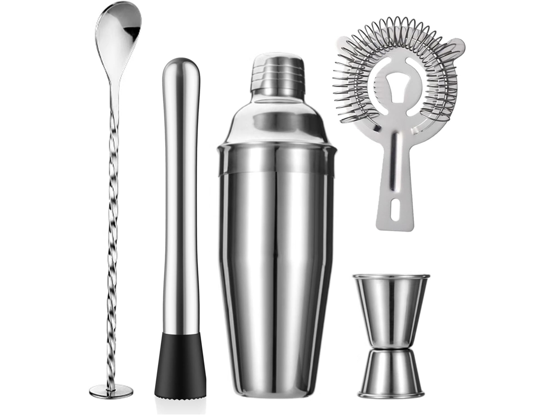 Juego de coctelera de 5 piezas, herramientas para hacer cocteleras para fiestas, bares y bodas (750 ml) Gertiz
