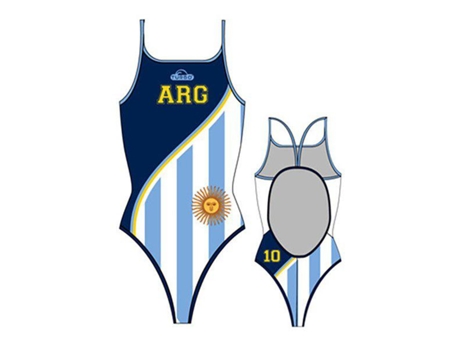 Traje de baño para Mujer TURBO Argentina 2012 Tira Fina Azul para Natacion (7 - 8 Años)