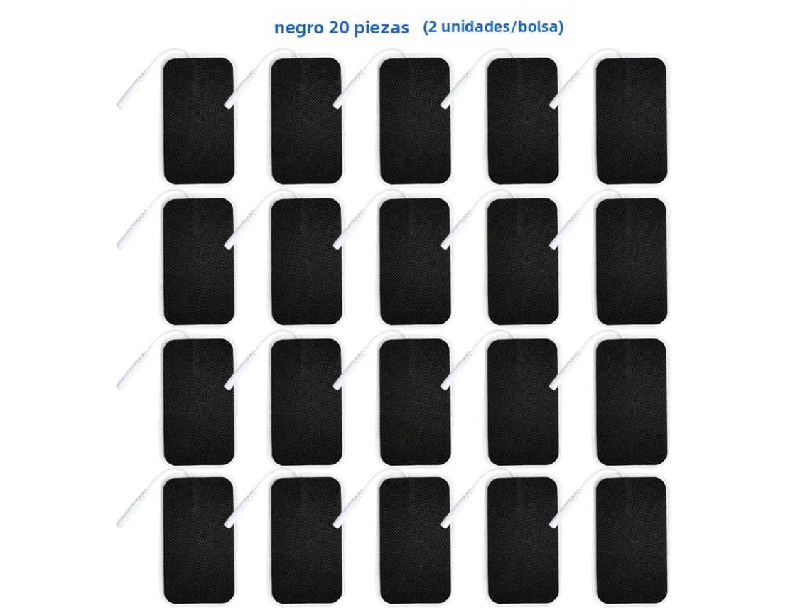 (negro, 20 Piezas, 5x9cm) Parches De Electrodos No Tejidos, 5x9cm, Con Conector De 2mm