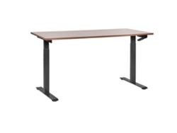 Escritorio para usar de pie o sentado BELIANI Destines de Tablero de fibra Madera oscura 160x72x119