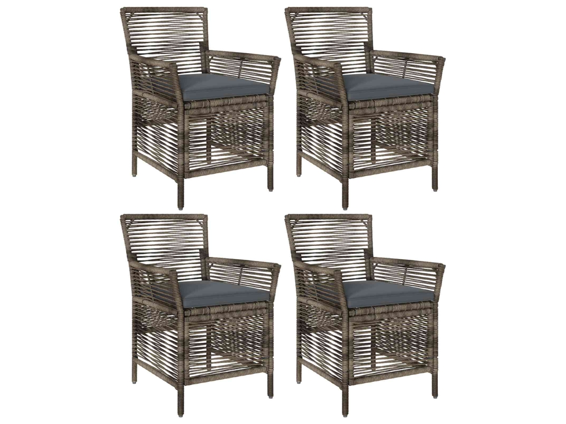 Maison Exclusive - Silla De Exterior 4 Pcs Gris Y Gris Oscuro Ratán Sintético