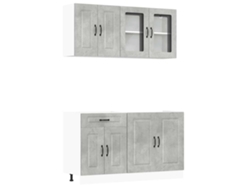 Juego de 4 gabinetes de cocina de hormigón gris MAISON EXCLUSIVE