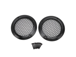 2 Cubiertas Redondas Negras Para Altavoces Con Rejilla Protectora De Malla Y 8 Tornillos, Diámetro Exterior 125 Mm, Para Coche/hogar