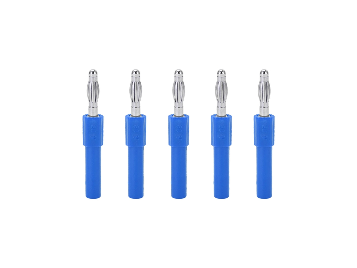 5pcs Adaptador De Conector Banana 4mm A 2mm, Conectividad Fuerte Y Conductividad Buena, Azul