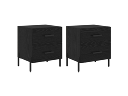 Maison Exclusive - Armario De Noche Con Cajón 2 Pcs Roble Negro 40 X 35 X 47,5 Cm