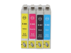 4 Cartuchos De Tinta Negra Cmy De Gran Capacidad Para Impresoras T0561-t0564