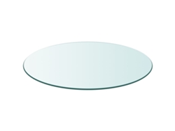 Tablero De Mesa | Tablero De Escritorio | Superficie De Mesa De Cristal Templado Redondo 900 Mm