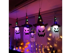 Lámpara Colgante Con Forma De Sombrero De Bruja De Halloween Con Led Espeluznante, Funciona Con Pilas, Decorativa Para Fiestas En El Jardín O Bar.