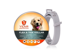 Collar antiparasitario Inovarea para perros, 1 año de protección, control de pulgas y garrapatas, bajo riesgo de alergia, resistente al agua.