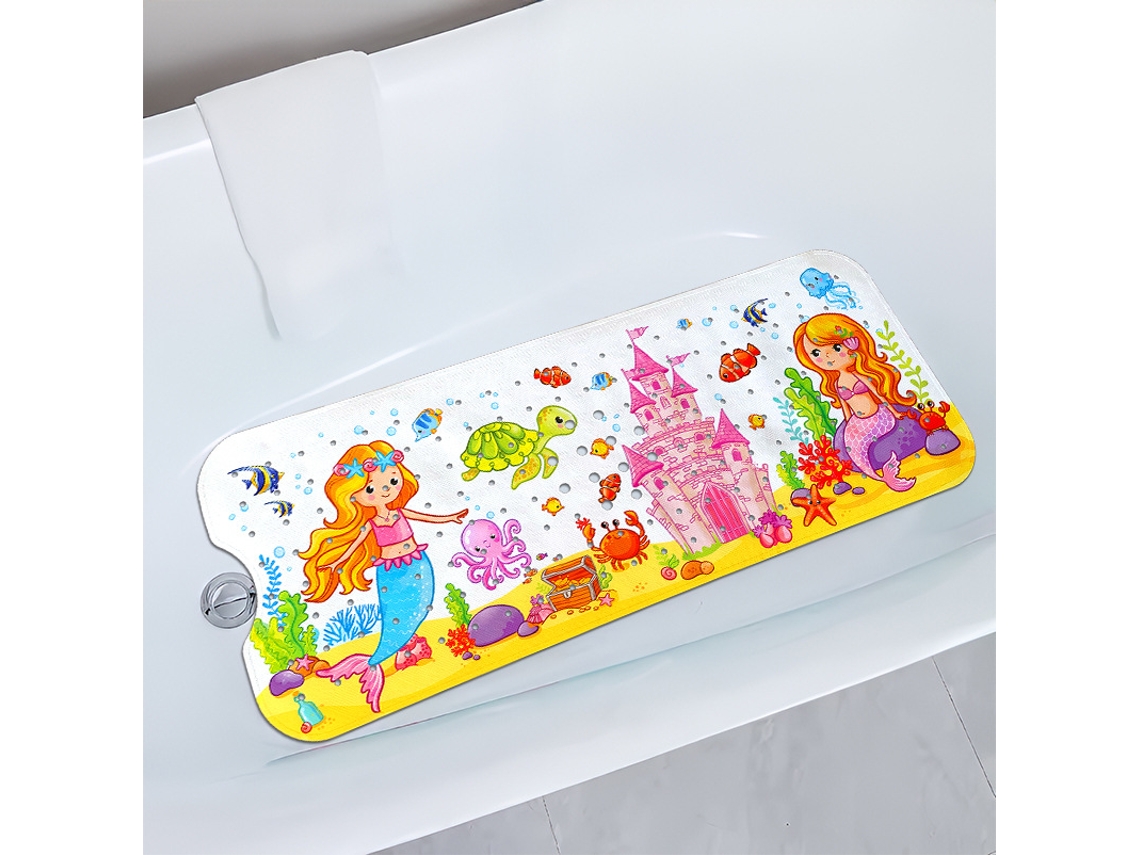 Alfombrilla de baño antideslizante para niños HEXINYIGJLY, 40x100cm, diseño de sirena