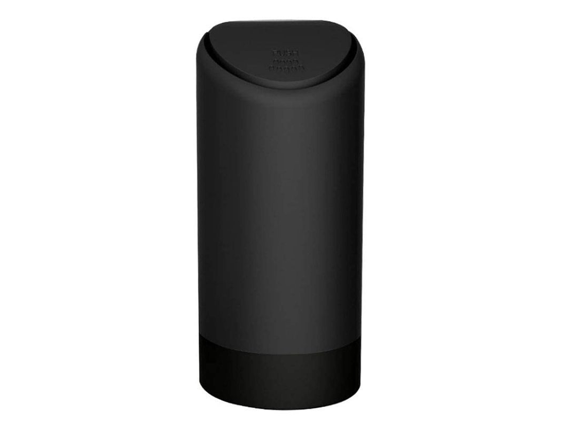 2026-basura Coche Mini Plástico Metal Con Tapa Silicona Portátil 15x7cm Negro Organizer Consola