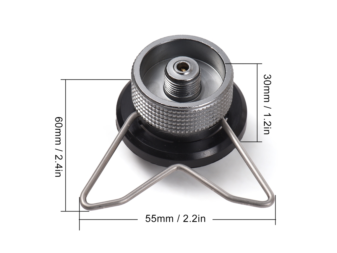 Adaptador para hornilla de camping para gas butano con soporte
