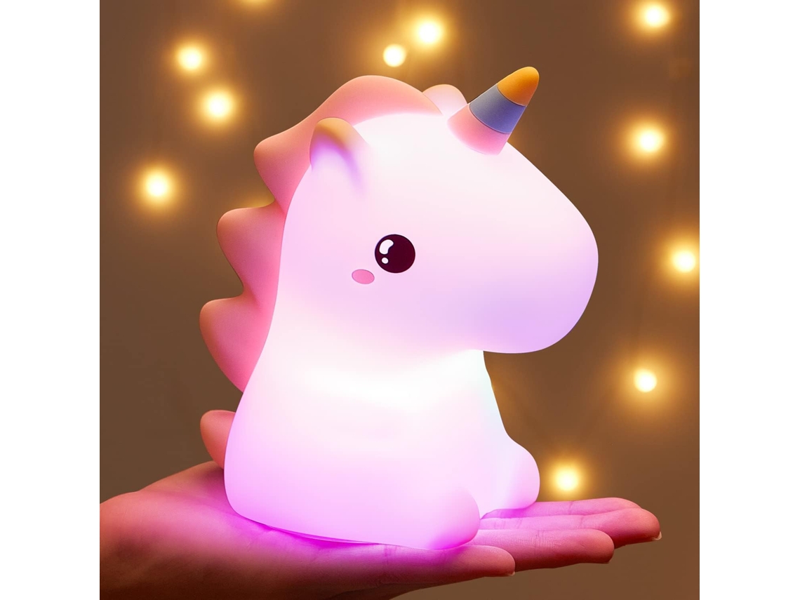 Luces de noche de unicornio para dormitorio de niñas 16 colores Luz de noche linda para niños Lámpara LED recargable de unicornio BISBISOUS