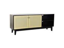 Mueble Tv Abeto Ratán Negro 160x38x65cm