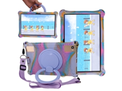 Funda de silicona para TCL Tab 10s 5g 10.1'' 9081x/9080g, soporte para lápiz y base giratoria de 360°, color morado iridiscente, Hexinyigjly