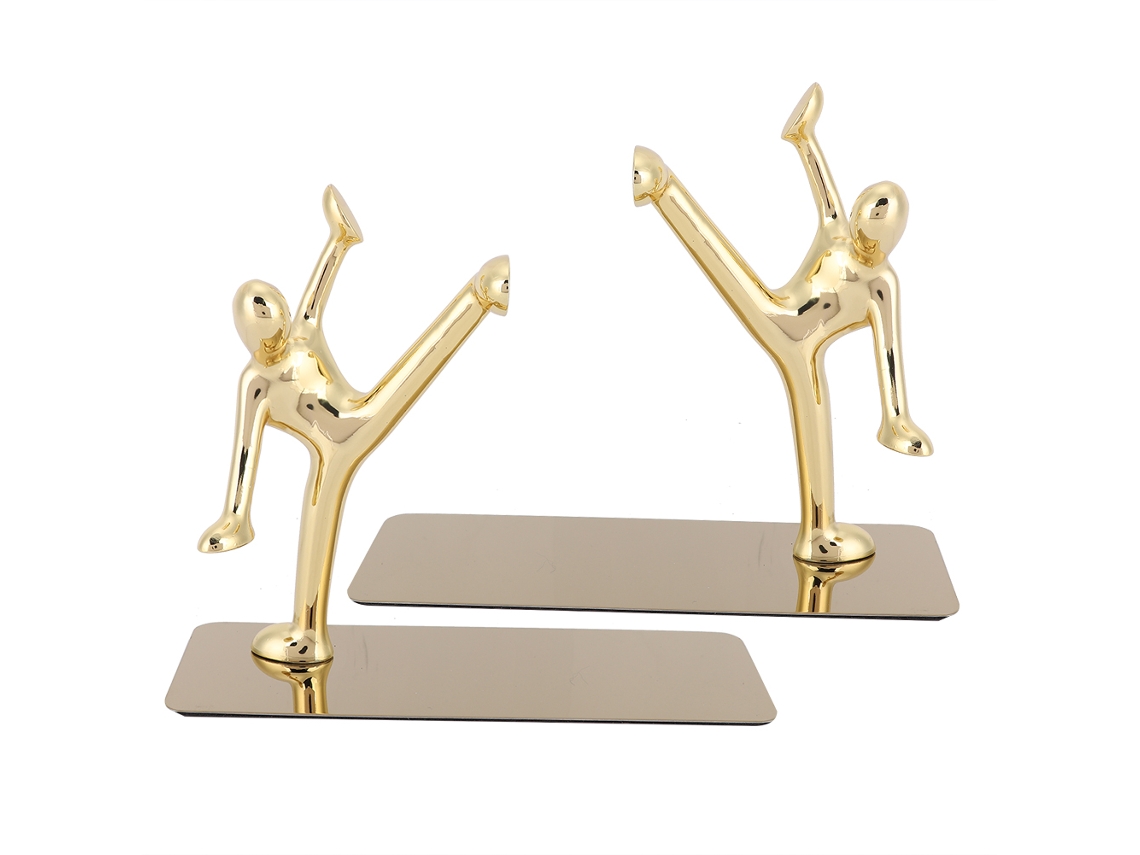 Sujetalibros de acero inoxidable con forma de Kung Fu para decoración