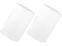2 Pantallas Cilíndricas De Vidrio Transparente De Repuesto Para Lámparas Colgantes