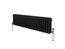 Radiador tradicional de acero al carbono negro de 3 columnas, 300x1192 mm, con alta eficiencia térmica de 3612 Btu, acabado