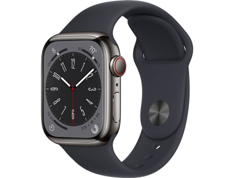 APPLE Watch Series 8 GPS+Cellular 41 mm Grafito con Correa Deportiva Medianoche