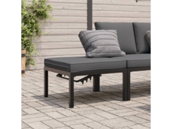 Banco de jardín con cojín de aluminio negro DKD HOME DECOR