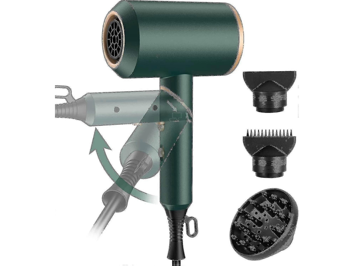 Secador de pelo de viaje plegable pequeño de 2000 W con 2 boquillas para peinar y 1 difusor. TAISHENGDA (2023)