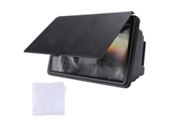 Amplificador De Pantalla Móvil 3d Hd De 12 Pulgadas Con Soporte Telescópico Antirreflejo Negro