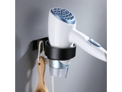 Suporte Para Secador De Cabelo Sem Furos, Ideal Para Banheiro, Quarto E Varanda, Na Cor Preta.