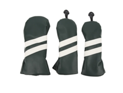 Casco De Golf Pu Para Driver, Fairway E Híbrido Con Protector Y Etiqueta Giratoria Verde Oscuro.