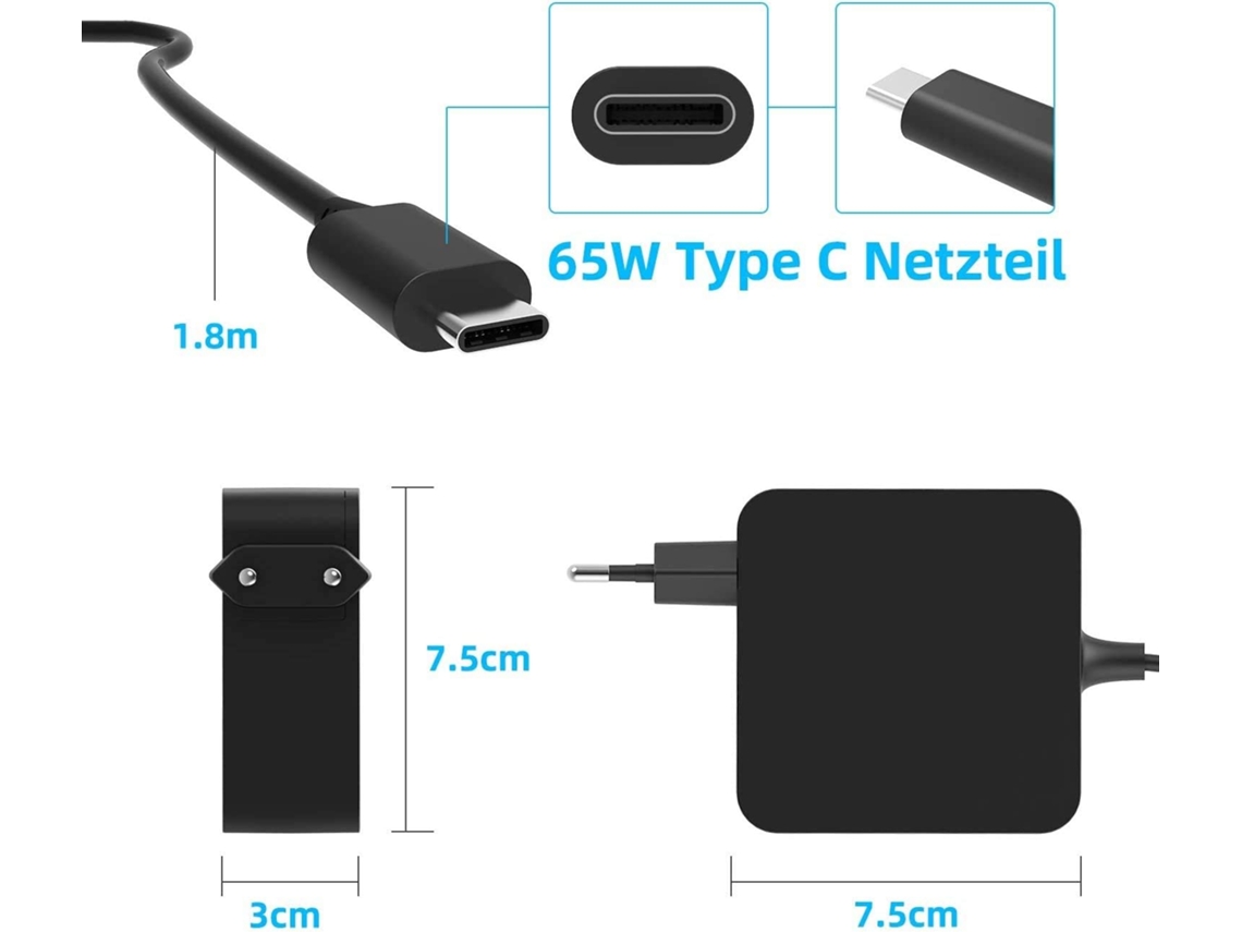 Cargador Usb C De 65W Tipo C Para Lenovo Thinkpad Yoga Asus Hp Huawei Matebook Xiaomi Acer Dell Samsung Google Chromebook Computadoras Portátiles Tabletas Fuente De Alimentación Usb CUICH