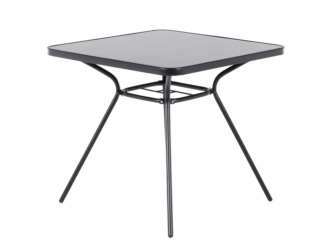 Mesa de comedor para 4 personas BELIANI Livo de Acero Negro 80x80x72