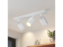 Zmh Lámpara De Techo De Estilo Industrial Gu10 Blanca, 3 Focos, Máx. 25 W, Giratoria 350°, Ideal Para Salón, Dormitorio Y Cocina.