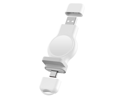 ELKUAIE A-05 Cargador de reloj 2 en 1 de dos cabezales, blanco