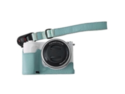 Estuche protector de piel de vaca auténtica con gran apertura y correa para la muñeca compatible con la cámara Sony Zv E10 II Facpoet