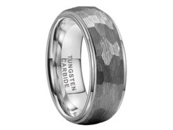 Anillos De Tungsteno Martillado De 8 Mm Para Hombre Y Mujer, Alianzas De Compromiso Y Boda, Borde De Ajuste Cómodo, Talla 11.