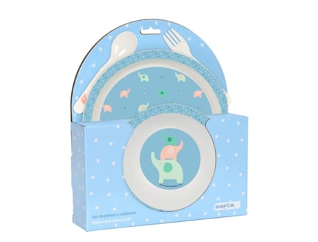Set de Menaje Infantil Safta Elefantes (4 Piezas)