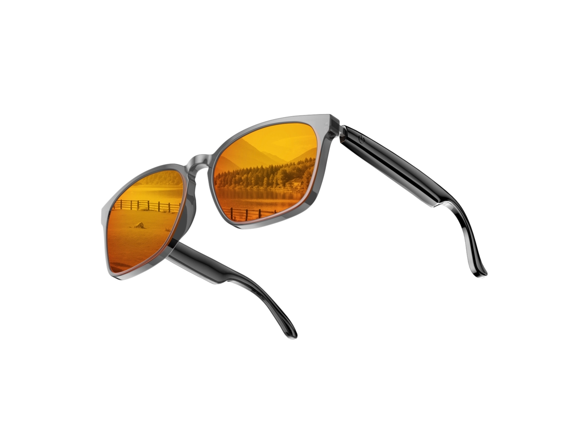 Gafas Inteligentes, Traducción Por Ia, Protección Contra Rayos Uv Y Luz Azul, Altavoz Integrado, Control Por Voz. Montura Negra. Naranja Czhhmart