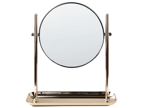 Espejo de maquillaje BELIANI Finistere de Hierro, Vidrio Dorado 25x8x30