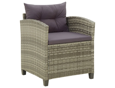 MAISON EXCLUSIVE - Sillón de jardín con cojines ratán sintético gris