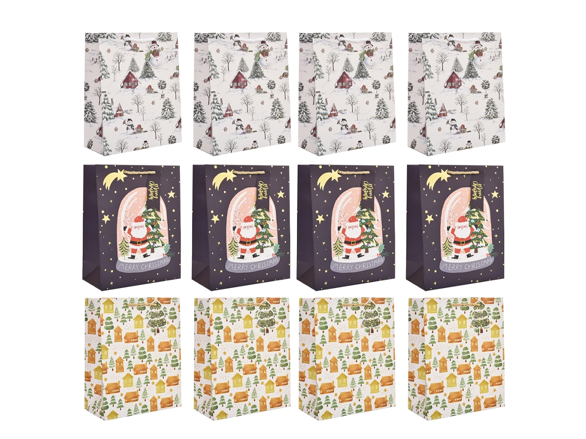 Bolsas Reutilizables Navideñas para Compras y Regalos, Bolsas de Papel TRUYUETY