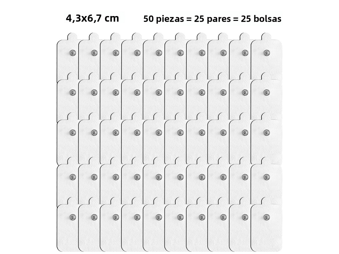 (50 Piezas) Parche De Gel De Pulso Autoadhesivo Tens Para Almohadillas De Electrodos De Estimulación Eléctrica (ems)
