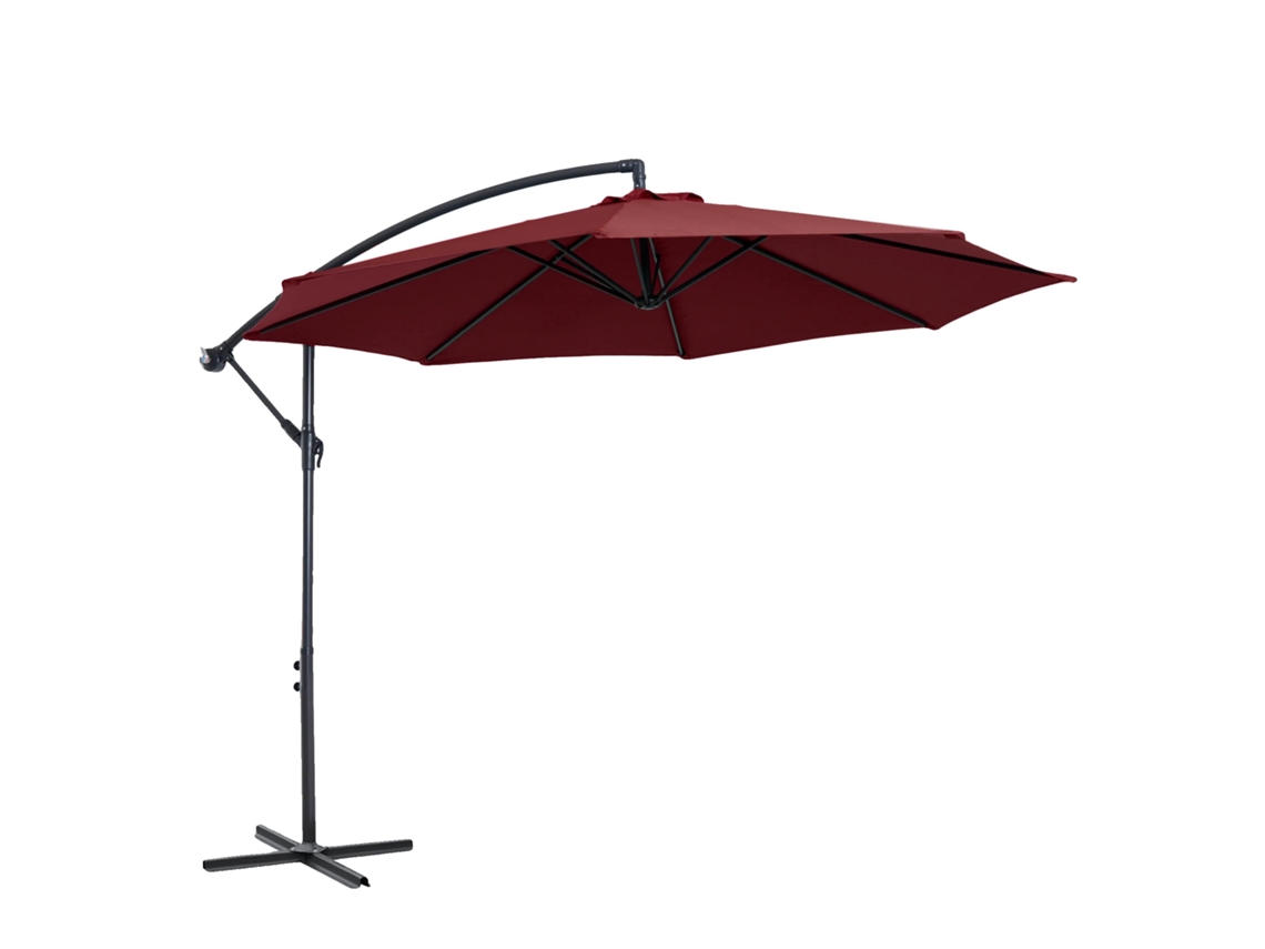 Parasol de tela resistente a los rayos UV, con inclinación ajustable, color burdeos.