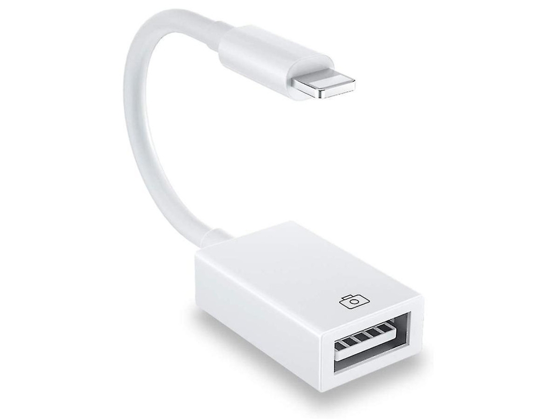 Adaptador USB OTG para cámara (USB 2.0 hembra) para iPhone 11, etc. Compatible con concentradores, teclados MIDI, iOS 9.2 a 13 (blanco)