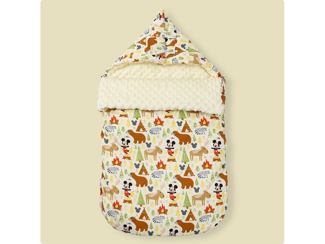 Saco de dormir para cochecito de bebé, cálido saco de dormir de invierno para evitar sobresaltos, con doble cremallera (oso 88 x 46 cm)