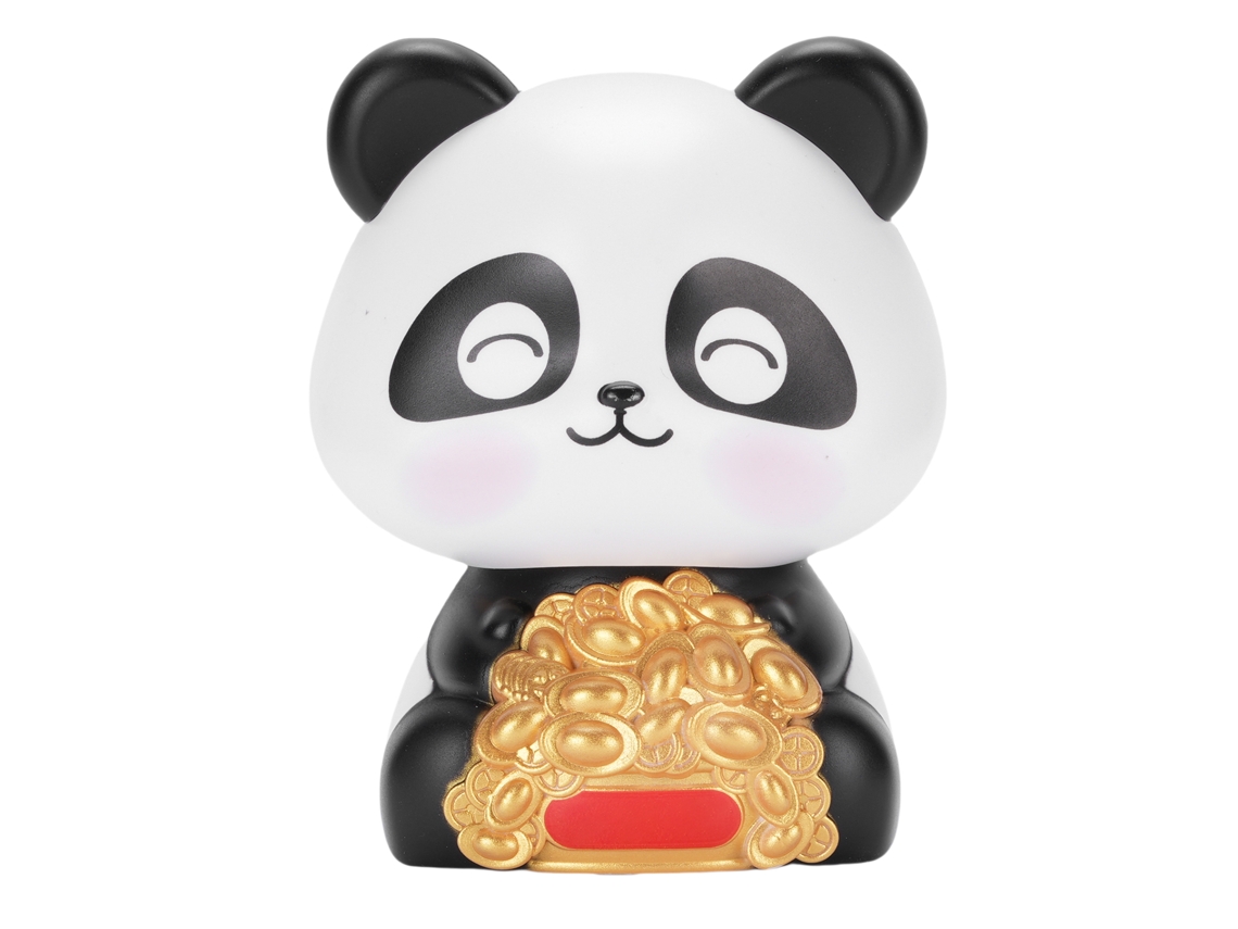 Estatua De Panda De La Suerte, Generador Solar Automático Para Salpicadero De Coche Y Decoración Del Hogar.